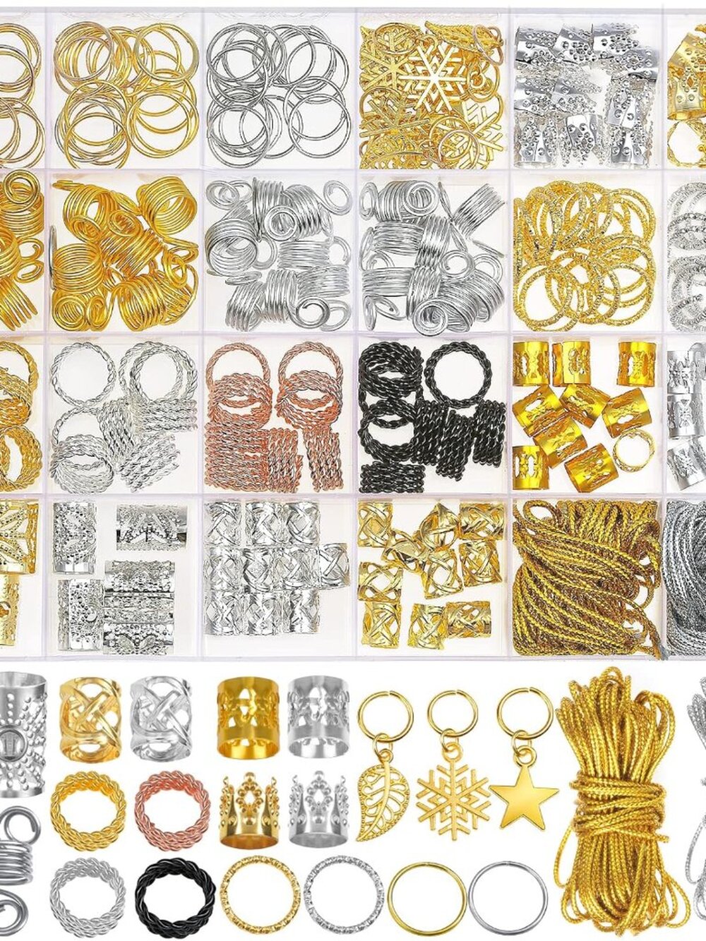 259PCS Hair Jewelry Accessories for Women Braids, Hair Loc Wire Wrapped Adornmen